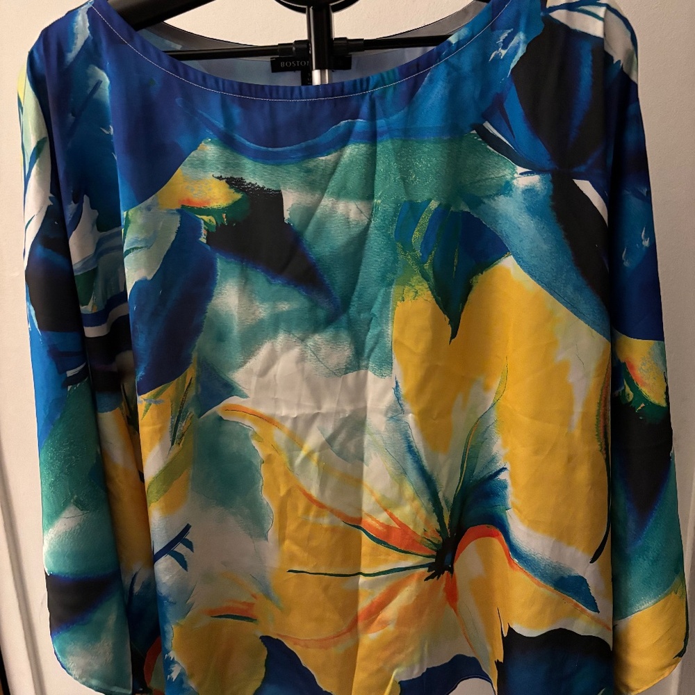 Boston Proper Lightweight Multi-Colored Poncho